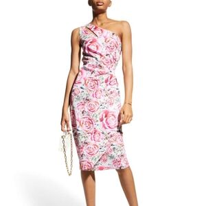 Chiara Boni La Petite Robe Zeudi Rose- Print One-Shoulder Dress